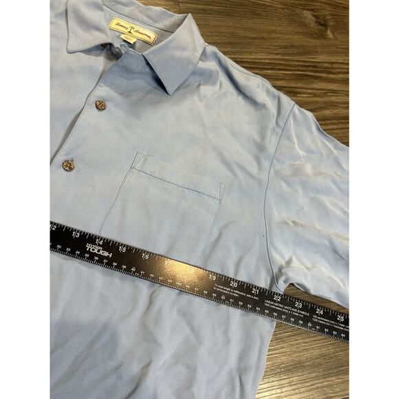 Tommy Bahama Men's Baby Blue Silk Short Sleeve Button Front Shirt Sz Medium M - Picture 4 of 6